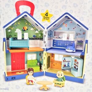 CoComelon Deluxe Family House Playset Dollhouse JJ Doll Shark Potty Furniture